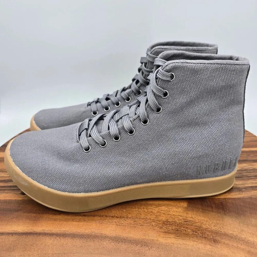 Nobull Shoes Womens 8 Gray Canvas High Top Gym Workout Trainer Athletic Sneakers - Picture 3 of 8
